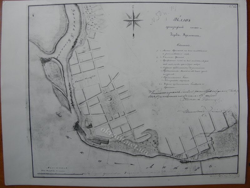 Карта берега Днепра біля Кременчука 1828