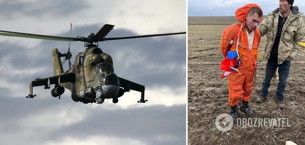 Російський пілот катапультувався зі збитого вертольота і потрапив до рук полтавської тероборони
