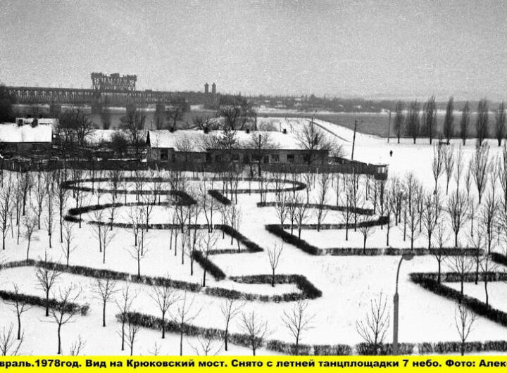 Вид на Крюківський міст з танцмайданчика “7-е Небо” 1978 рік фото №2817