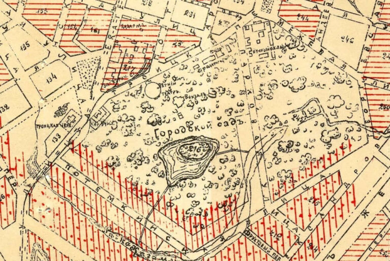 Міський сад на плані міста Кременчука 1908 рік фото №2933