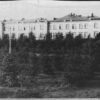 A curtain of fir trees near the railway hospital, 1960s, photo #3361