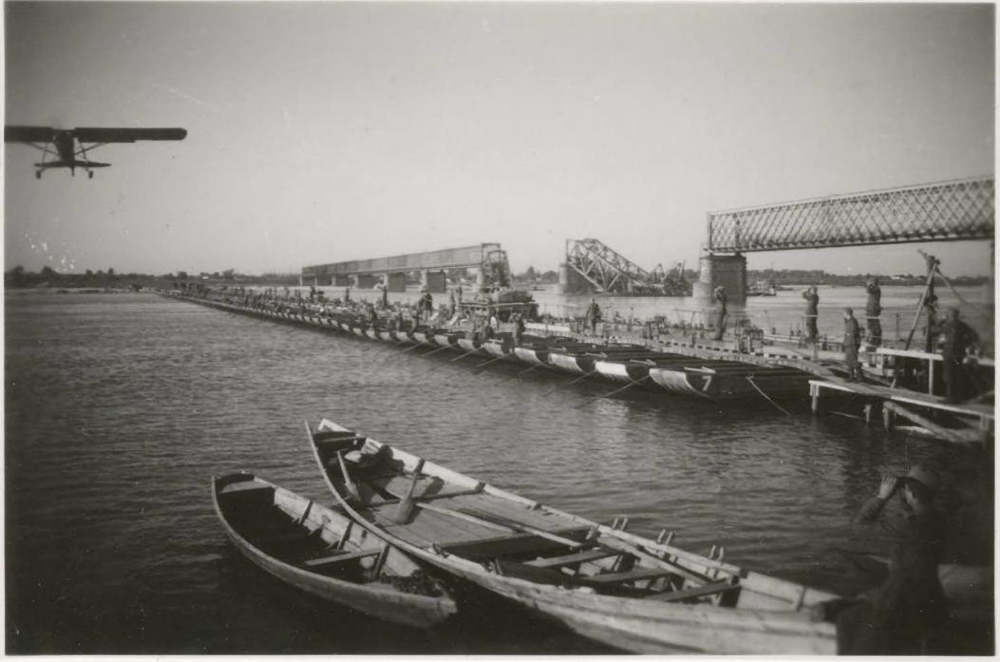 Переправа та зруйнований міст, 1941 рік, фото №3853