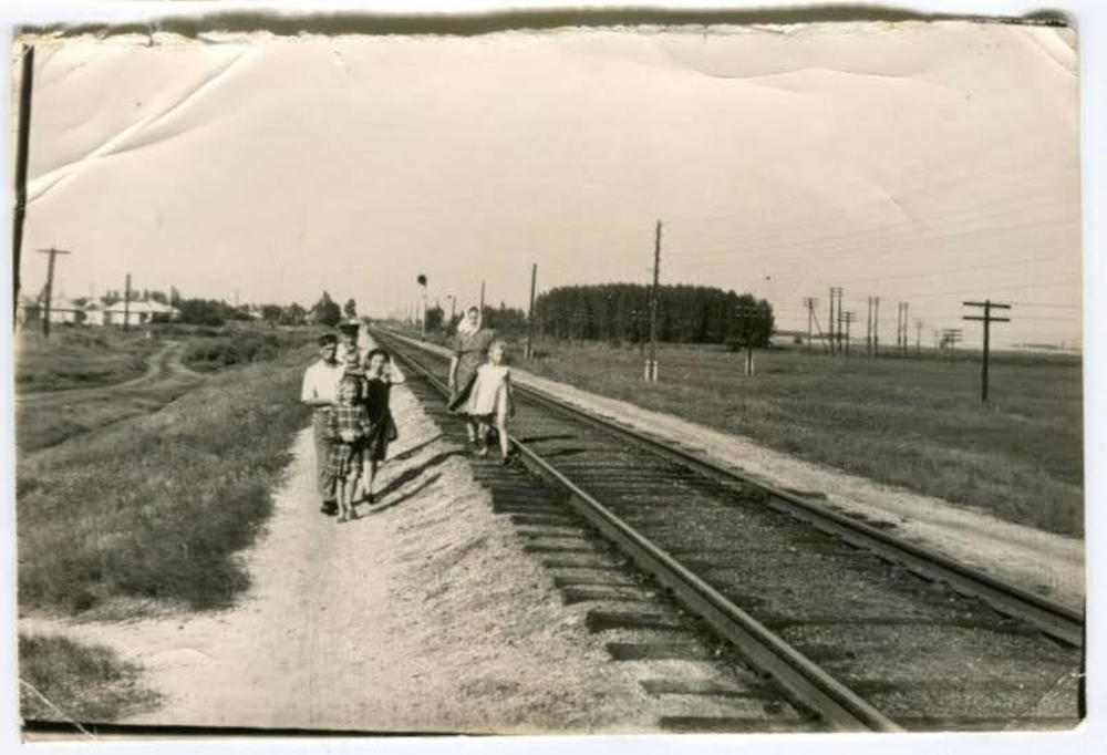 Родина Шерстюків йде зі сторони Лашків в Чередники, 1964-65 рік, фото №4095