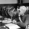 Students of the Pedagogical Institute in gas masks at a lecture in Kremenchuk photo #3021